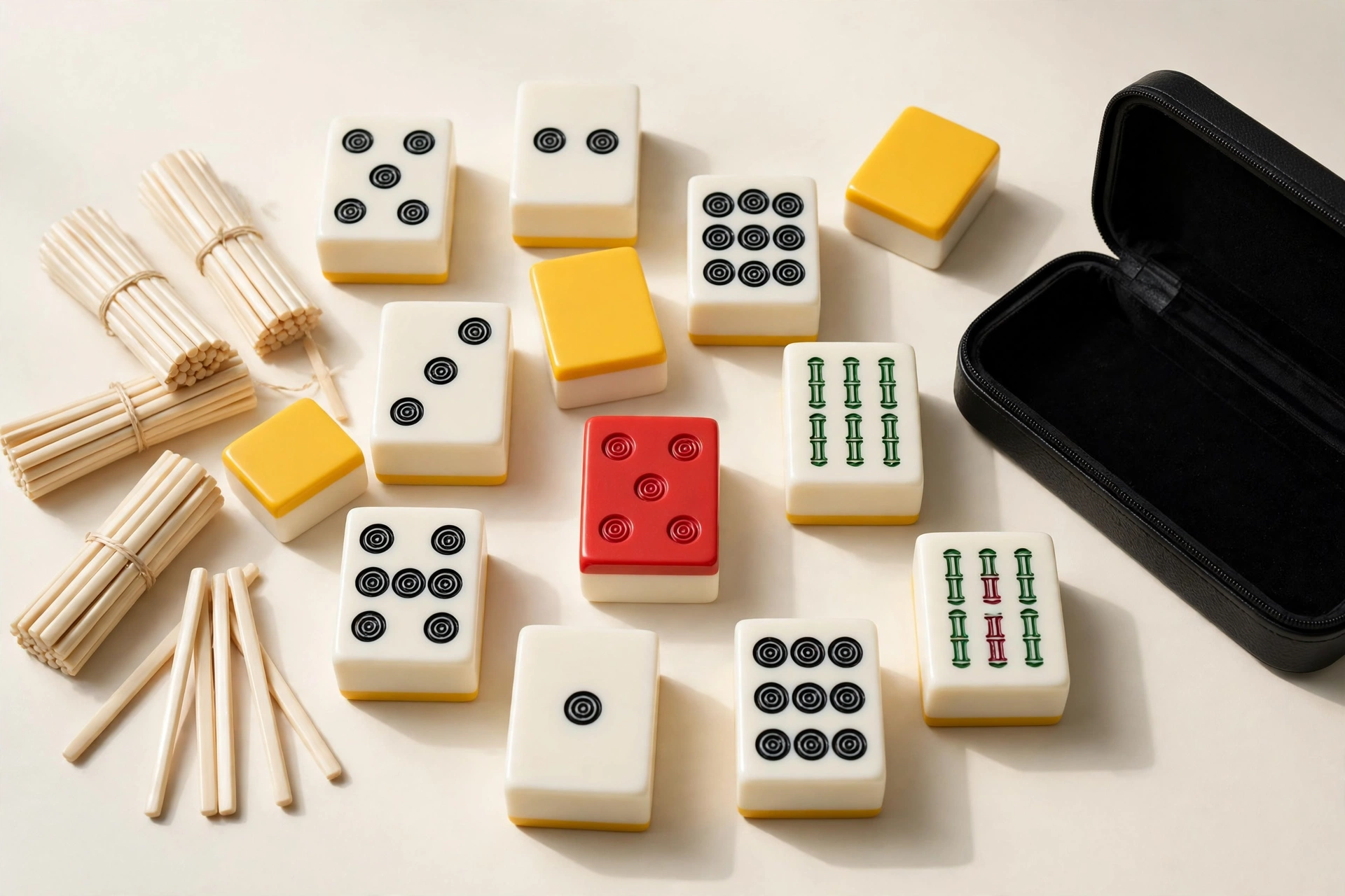 Yellow Mountain Imports Riichi Set — White & Yellow - product illustration